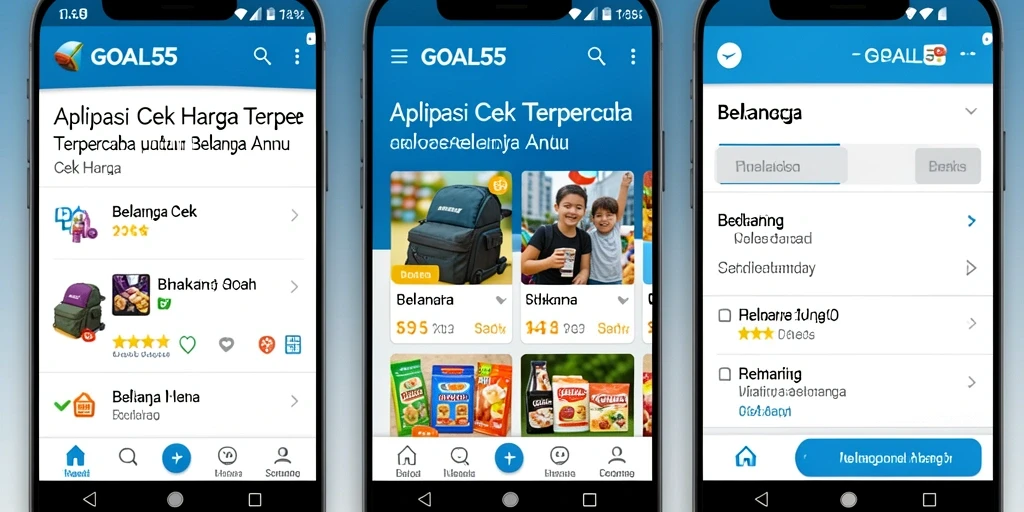 Antarmuka aplikasi Cek Harga GOAL55 yang sederhana dan informatif.
