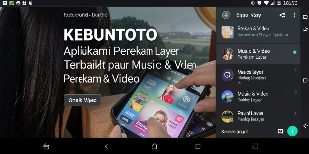 Antarmuka pengguna KEBUNTOTO yang menampilkan fitur Perekam Layar.