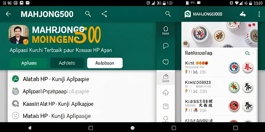 Tampilan antarmuka pengguna MAHJONG500 yang sederhana dan efektif.