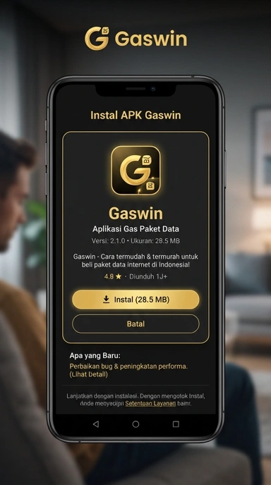 Tampilan halaman APK gaswin