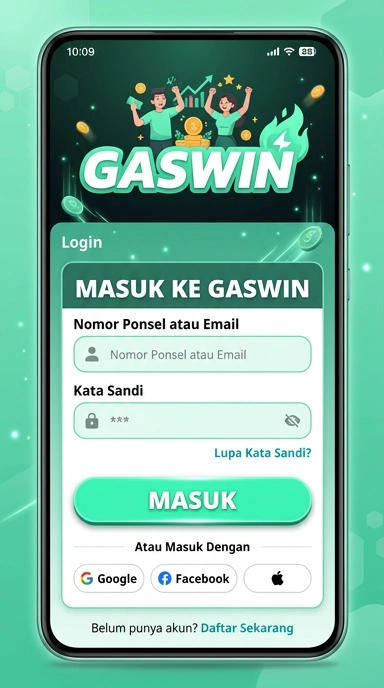 Tampilan halaman login gaswin