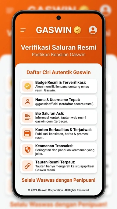 Tampilan kanal resmi gaswin